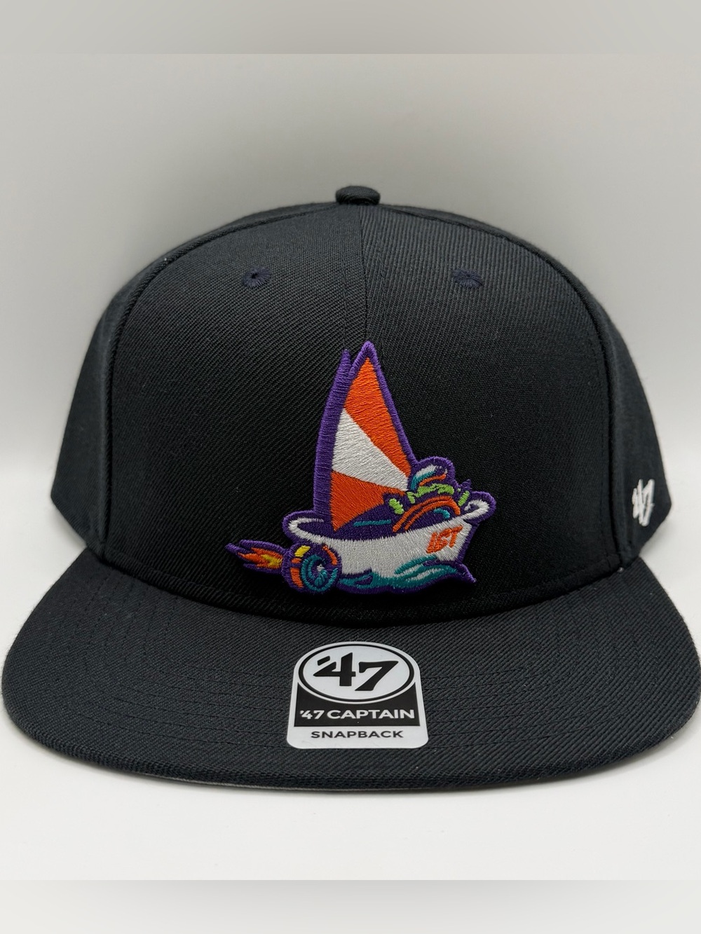 Wichita Wind Surge Turbo Tubs ‘47 Captain Snapback Hat Black Adjustable Cap